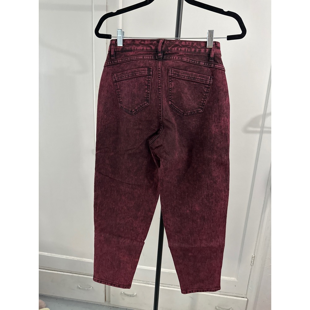 G by Giuliana Acid Wash Red Black High Rise Straight Leg Jeans Size 4 - Picture 4 of 4